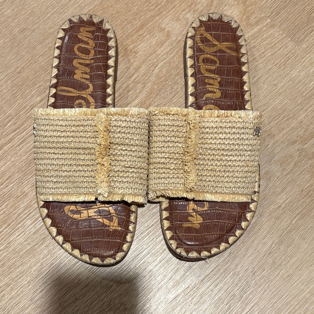 Sam Edelman Raffia Basketweave  Slides